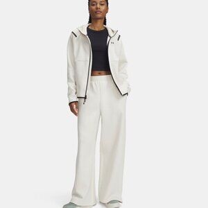 Under Armour Women's Unstoppable Fleece Wide Leg Pants in Stone Size M NWT $100